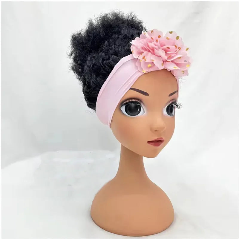 New Arrival Cute Kids Headband Wig Decoration for Girl Fashion Girl Wigs Without Lace Front Afro Baby Girl Wigs with Band Peaceful Pleasures Health and Wellness pink China Mainland