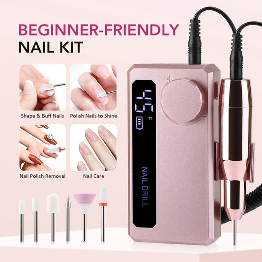 Wireless Electric Nail Drill 45000RPM 4000mAh | Power Bank Electric Nail Drill Oasis Select