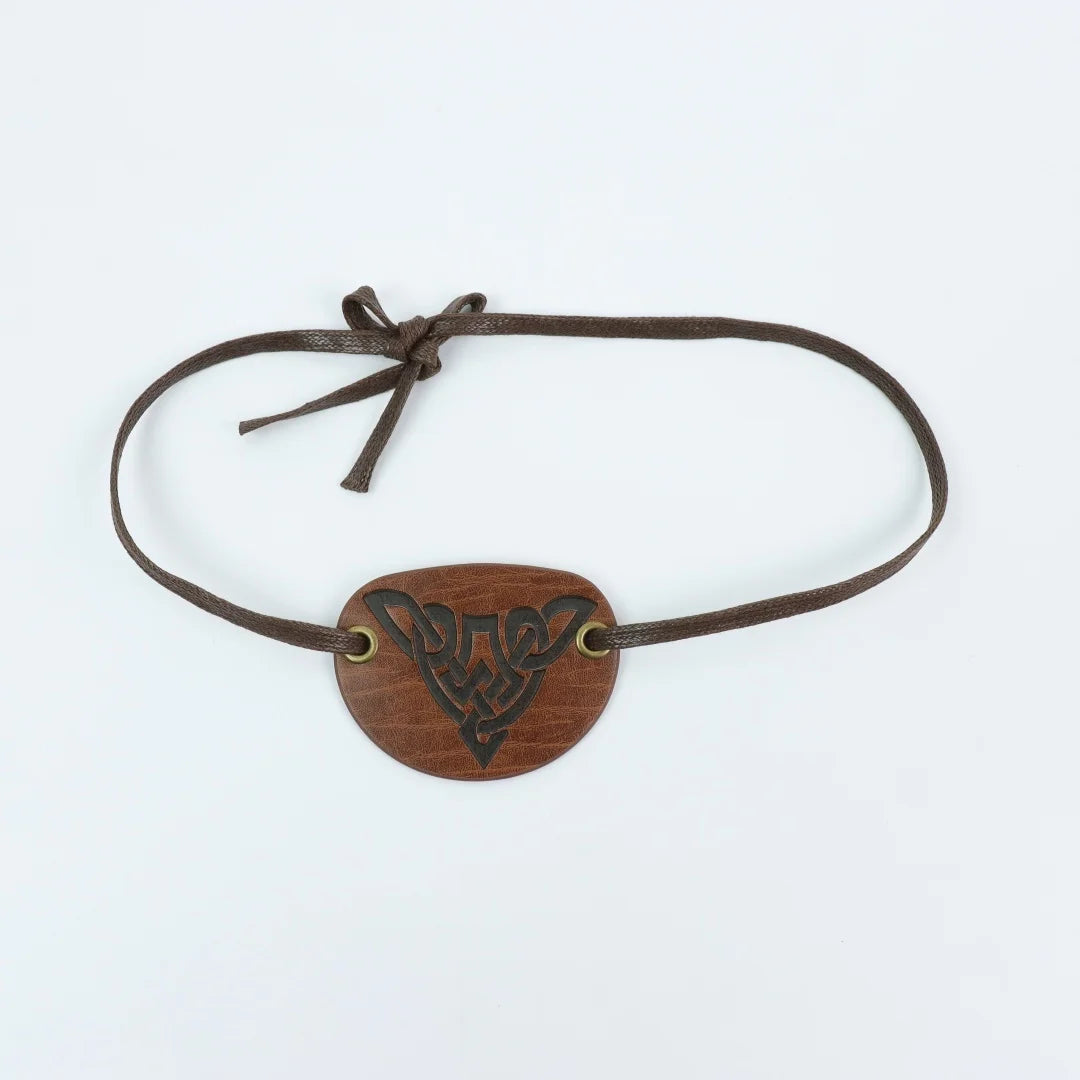Medieval Embossed Pirate Eye Patch Vintage Faux Leather Mask Viking