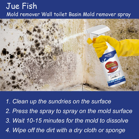 Jue-Fish Mold & Mildew Remover Spray 60ml | Tiles, Walls & Bath Mold Remover Spray Peaceful Pleasures Health and Wellness