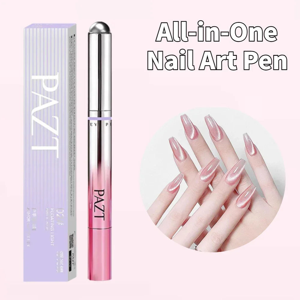 Professional Cat Eye Gel Nail Art Pen with Tiny Magnetic Beads, Nude Color Cat Eye Effect Design, for Beginners Daily DIY Tools Peaceful Pleasures Health and Wellness