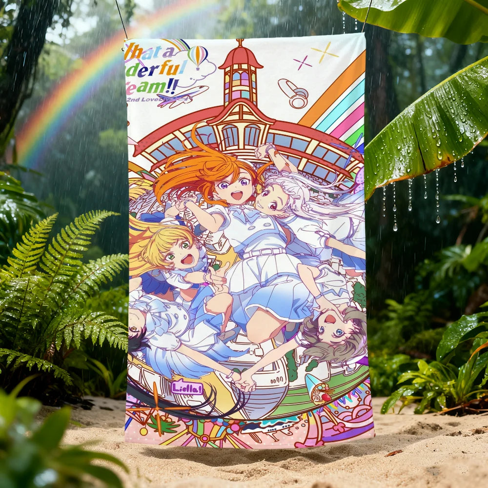 Anime Quick-Dry Beach Towel | Soft Microfiber Pool & Travel Quick-Dry Beach Towel Peaceful Pleasures Health and Wellness