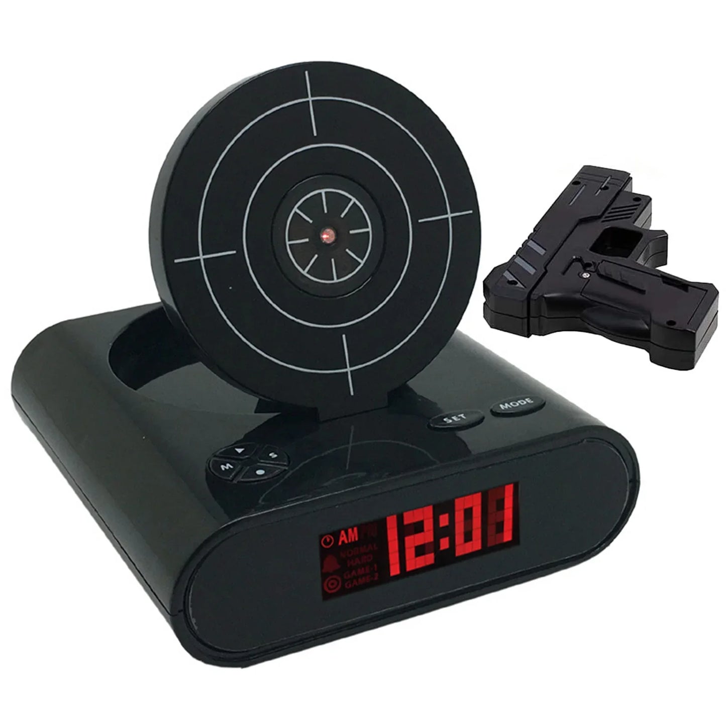 Target Shooting Alarm Clock with Gun & LED Display | Novelty
