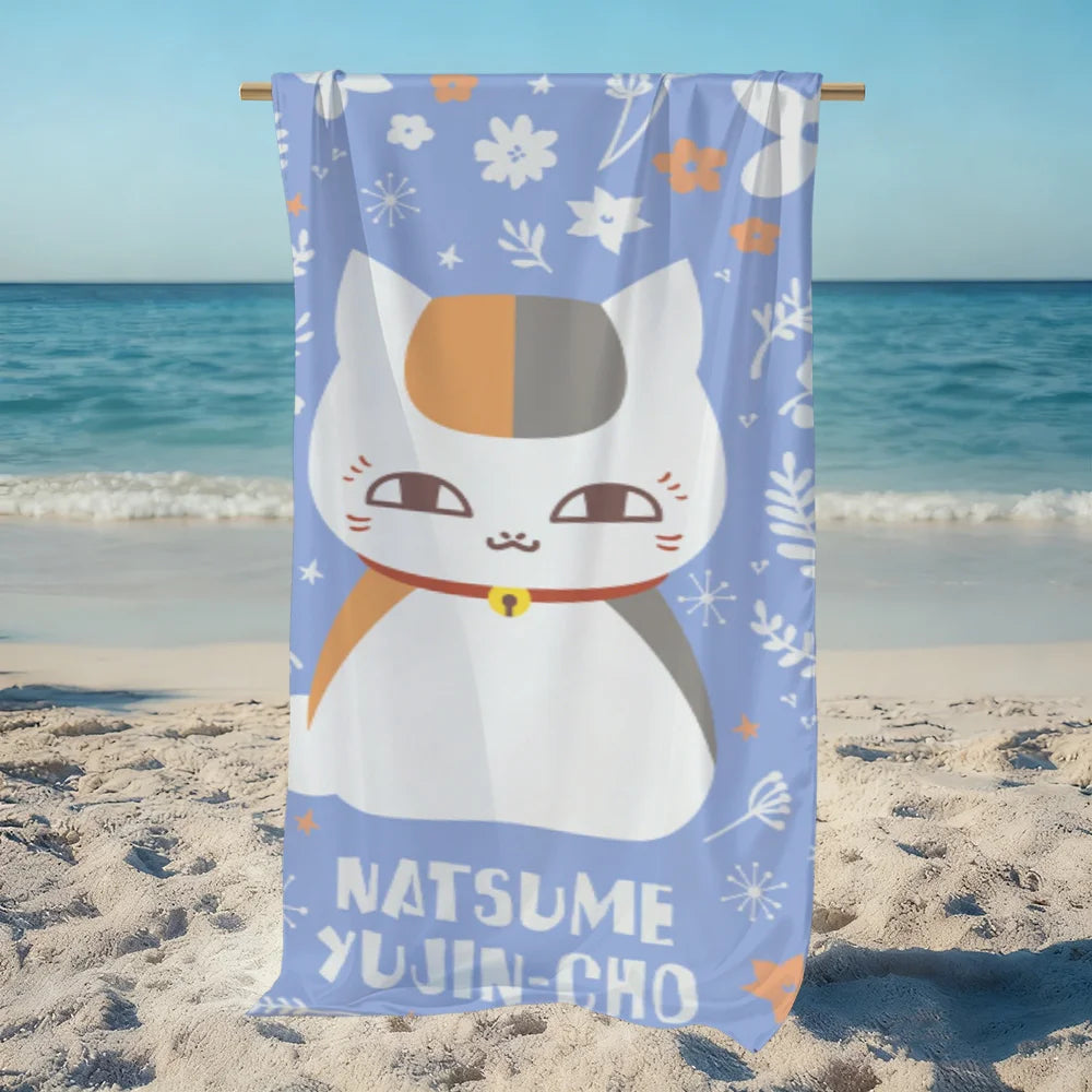 Anime Cat Nyanko Madara Quick-Dry Beach Towel | 11 Sizes Beach Towel Peaceful Pleasures Health and Wellness