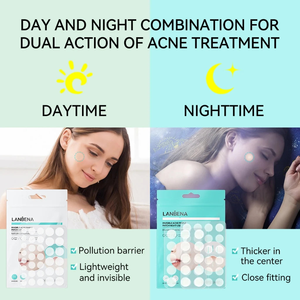 LANBENA Acne Pimple Patch Daily Use and Night Use Invisible Acne Stickers Blemish Treatment Acne Concealer Makeup Peaceful Pleasures Health and Wellness