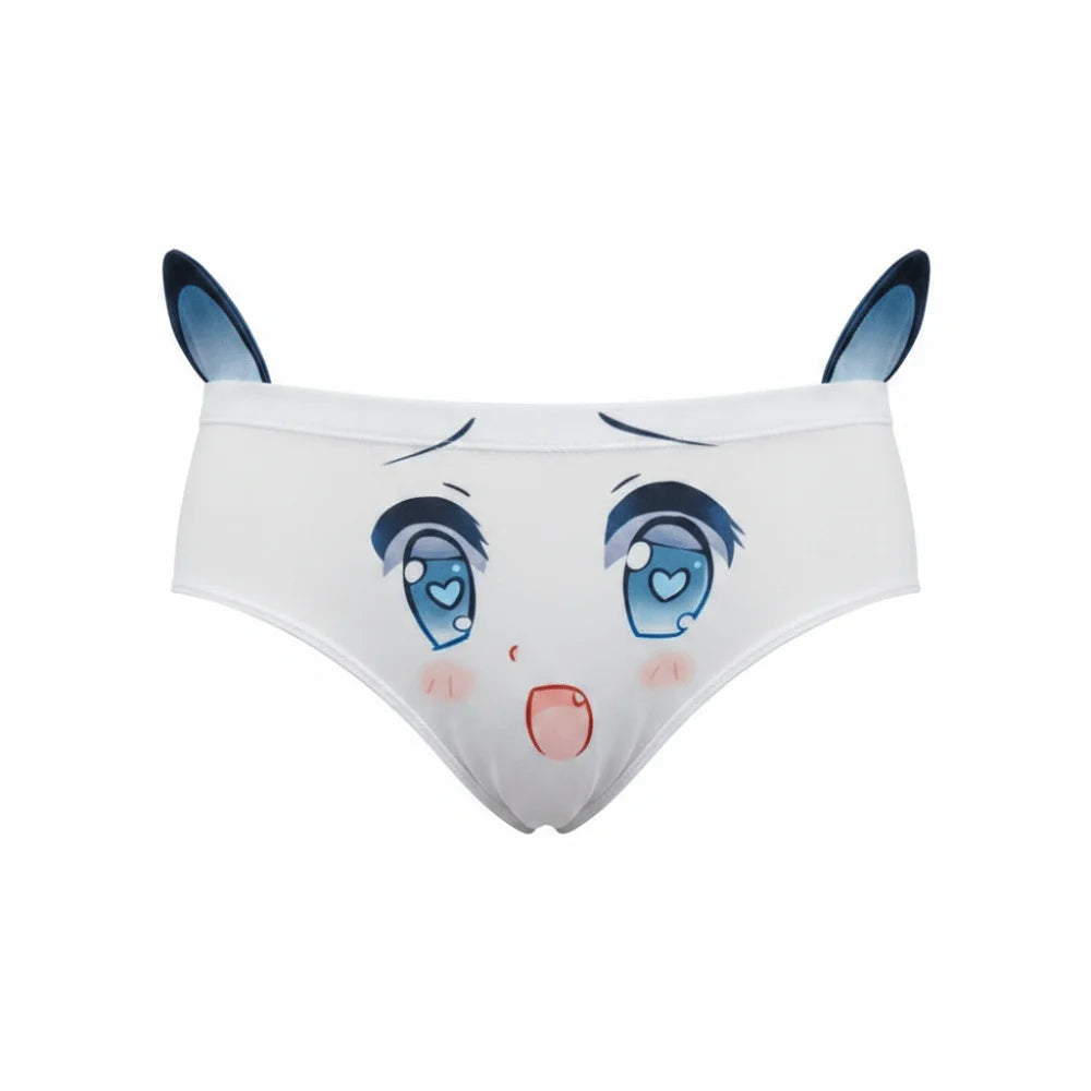 3D Ear Animal Print Women's High-Rise Briefs – One Size XS–L