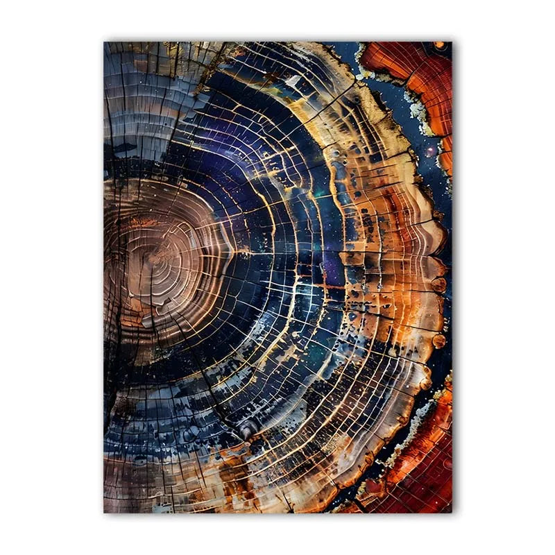 Abstract Wall Art Colorful Tree Ring Canvas Painting Modern Style Poster Prints Living Room Wall Decor Peaceful Pleasures Health and Wellness 02 30x40cm No Frame China Mainland