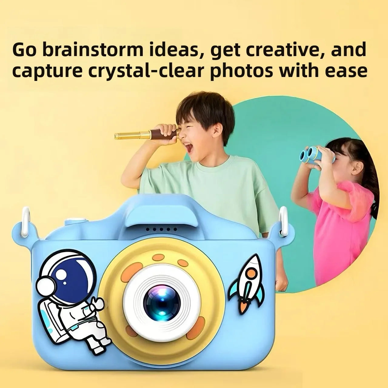 High-Appearance Kids Digital Camera | 9600W Mini Portable HD Dual-Lens Instant Camera for Boys & Girls Perfect Festival Gift Peaceful Pleasures Health and Wellness