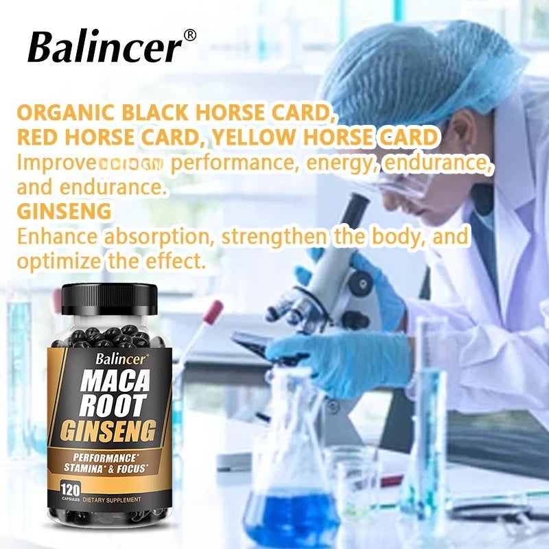 Balincer Men's Health Maca Root Ginseng Extract - Energy Supplement - For Endurance, Strength, Muscle Supplement Peaceful Pleasures Health and Wellness