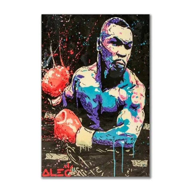 Boxer Wall Poster, Mike Tyson Muhammad Ali Motivational Quote Canvas Painting Prints, Home Decor Pictures for Living Room Peaceful Pleasures Health and Wellness
