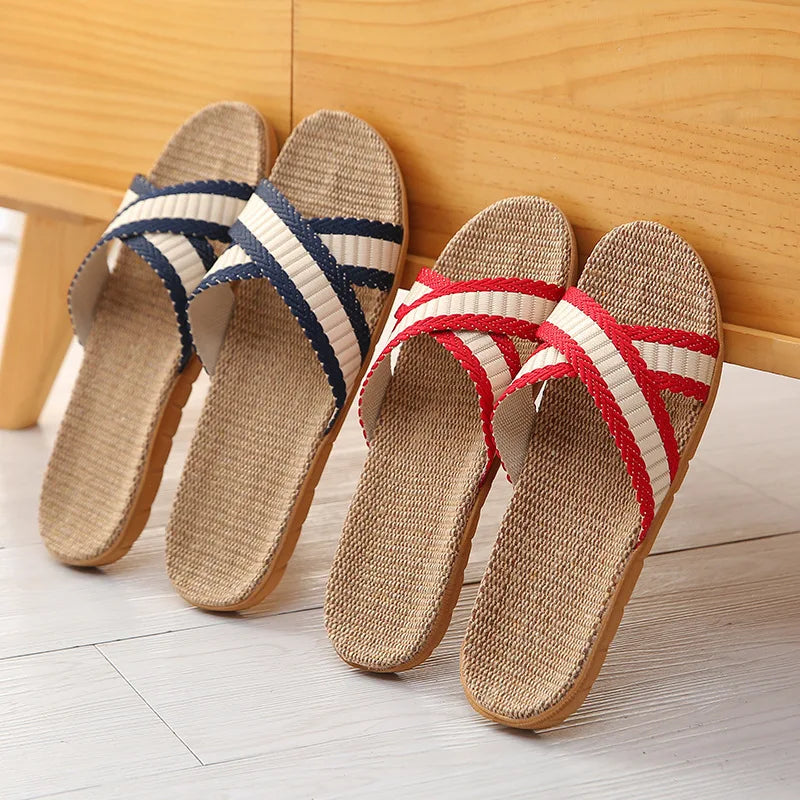 Men's Striped Slip-On Slides | Indoor, Beach & Shower Slippers