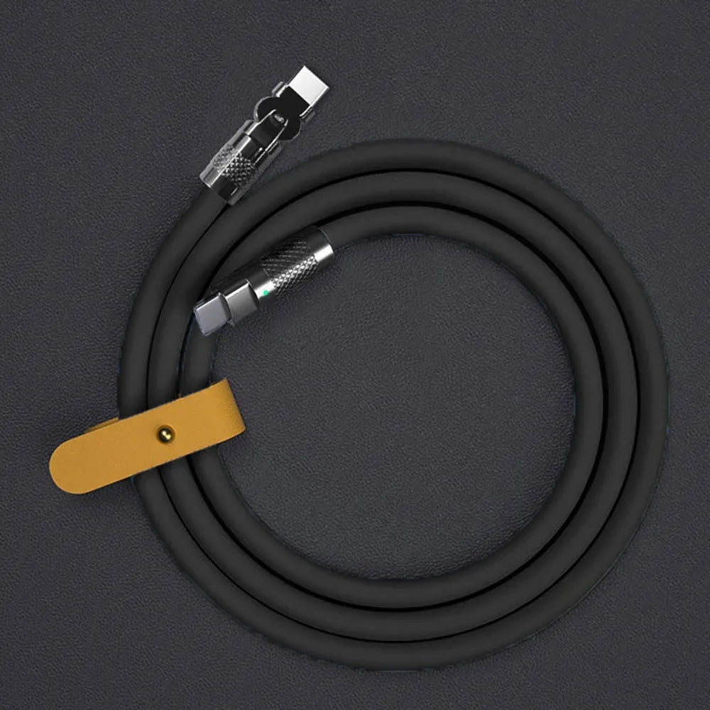120W USB-C Fast Charge Silicone Rotating Elbow Cable 1M/2M