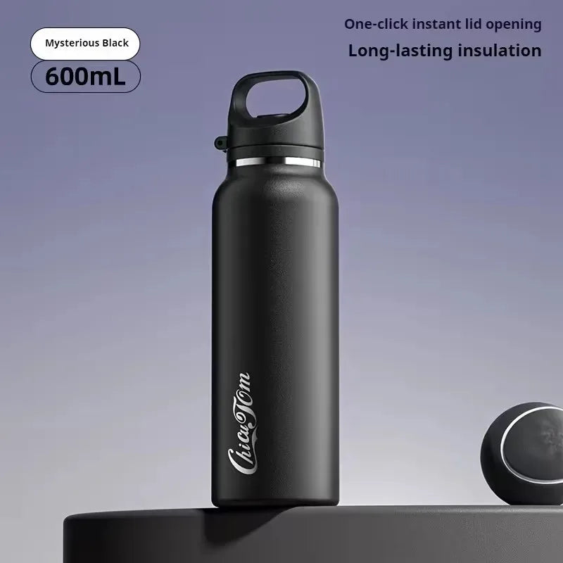 600ml Stainless Steel Vacuum Flask | One-Touch Lid Water Bottle