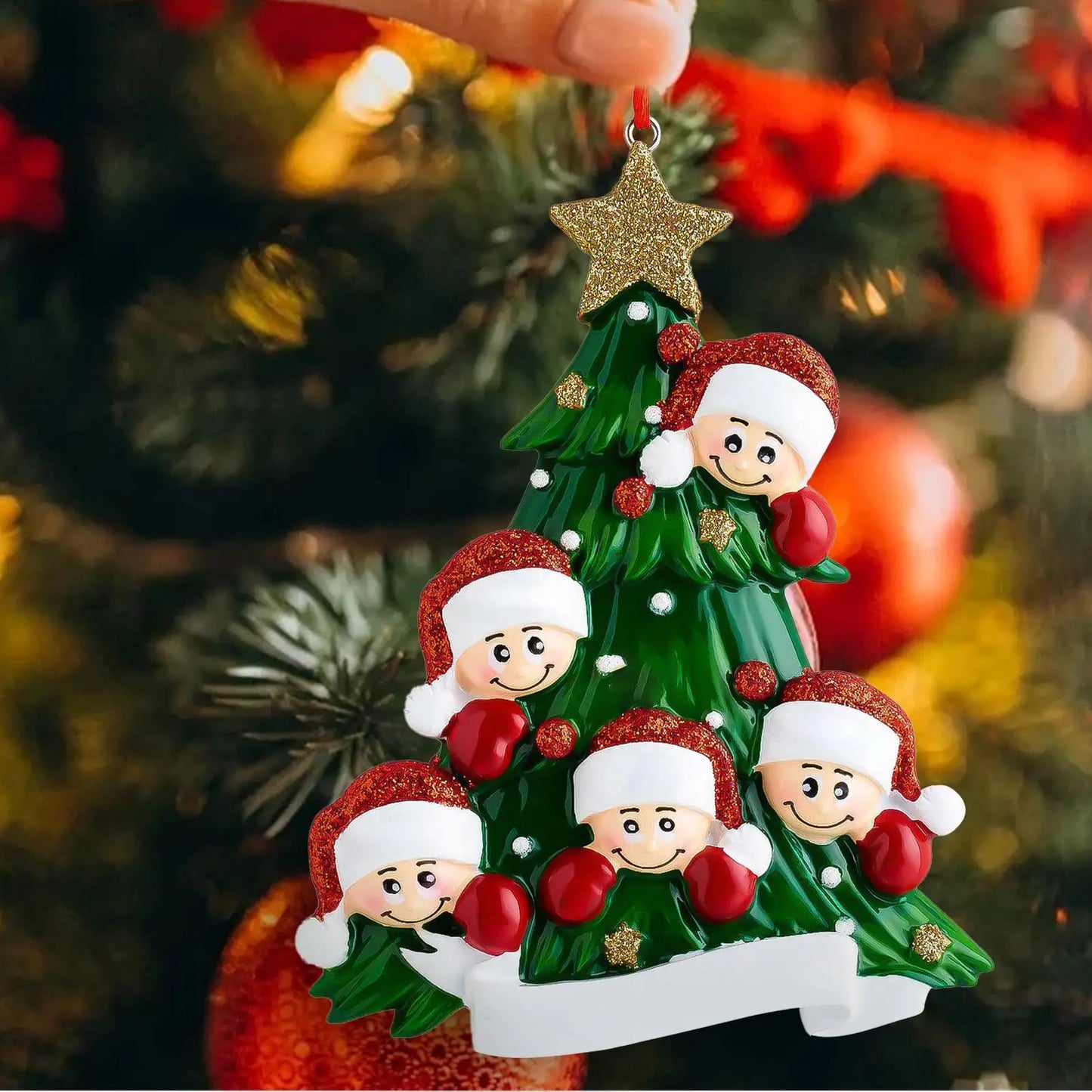 Handmade Resin Christmas Tree Ornament | Festive Figurine Pendant