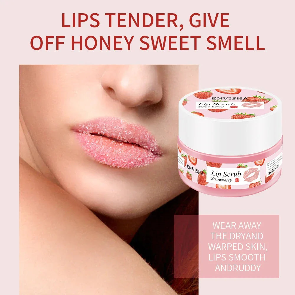ENVISHA Strawberry Lip Scrub & Balm – Exfoliate & Moisturize Peaceful Pleasures Health and Wellness