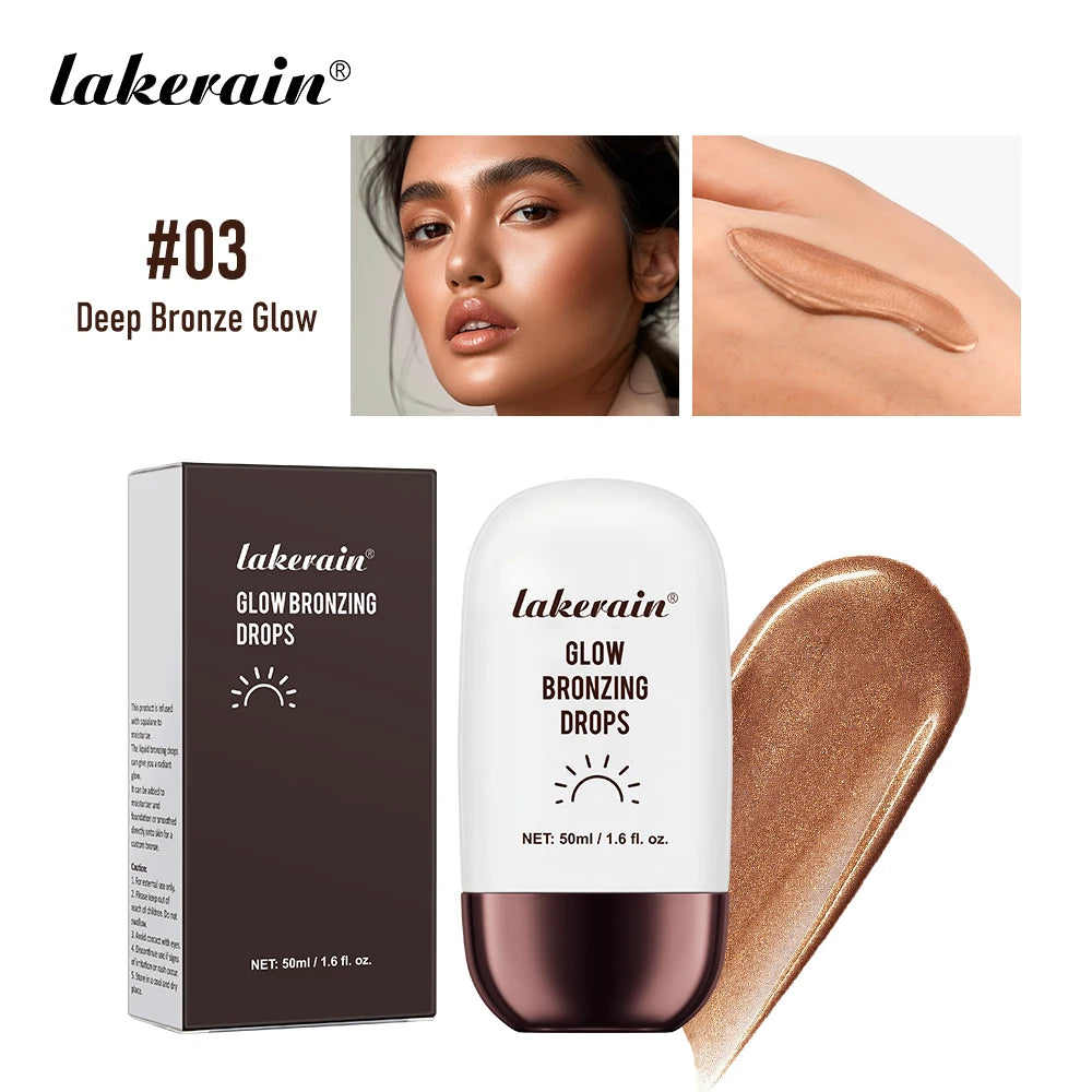 Bronzer Highlighter Drops Light Concealer Brightening Complexion Contouring Facial Mix Foundation Moisturizer Makeup Primer Peaceful Pleasures Health and Wellness 03 Deep Bronze Glow