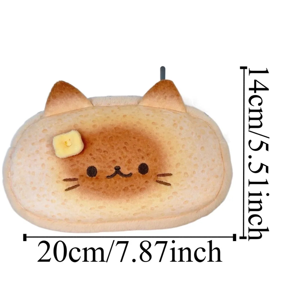 Funny Roast Bread Siamese Cat Pencil Bag Blusher Cat Large Capacity Stationery Bag Design Cute Pencil Bag Cosmetic Peaceful Pleasures Health and Wellness