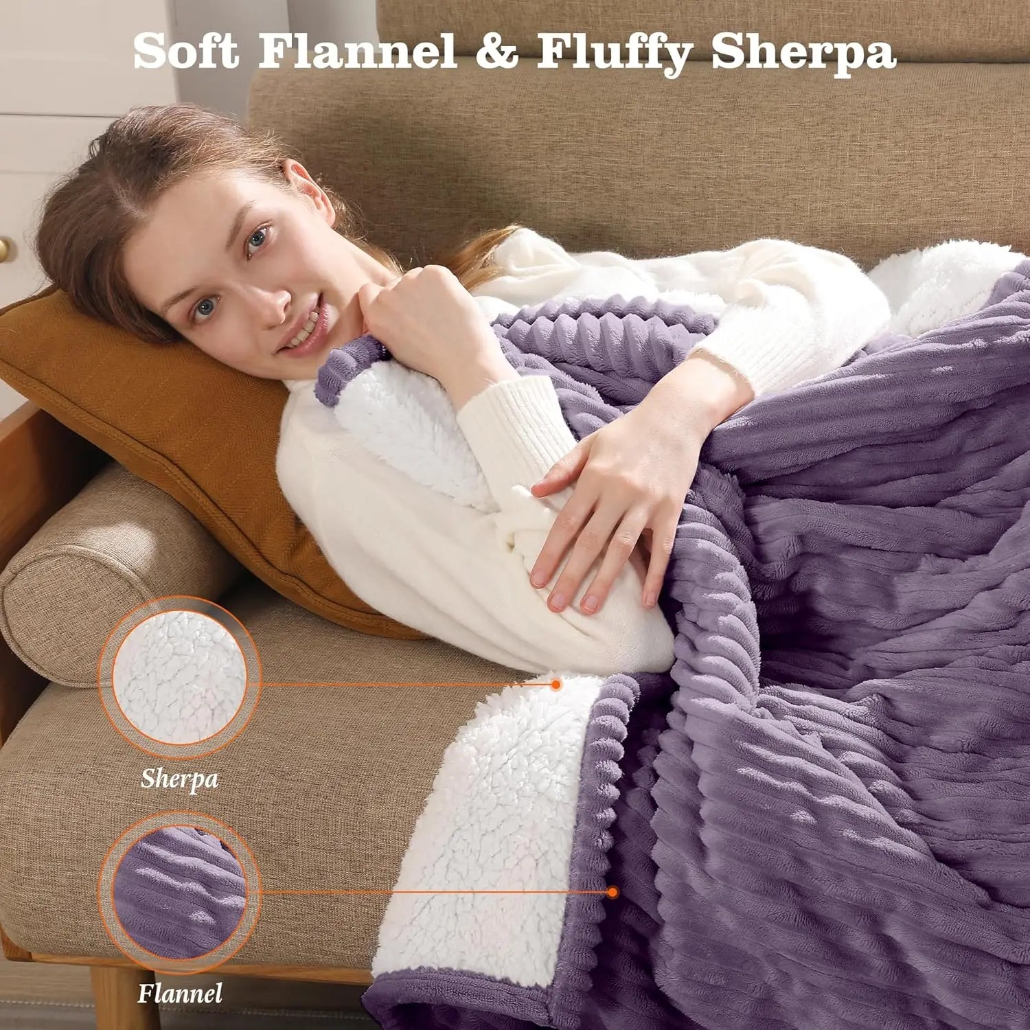 Twin Electric Blanket – Flannel & Sherpa Fleece, 5 Levels, Fast Heat, Purple Peaceful Pleasures Health and Wellness