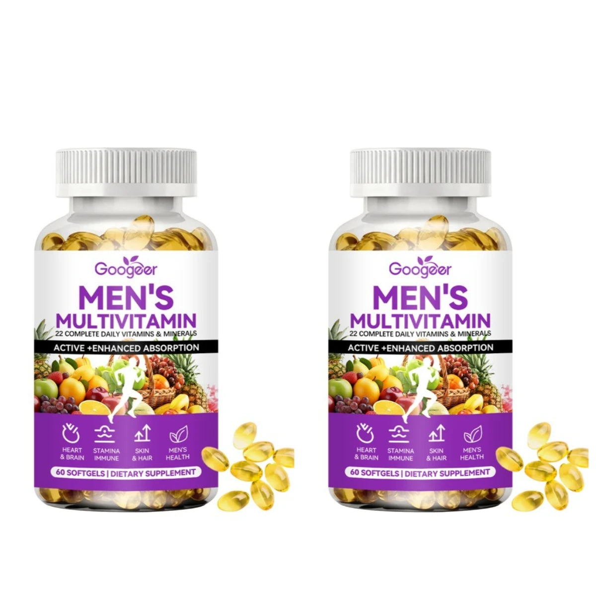 Googeer Men's Multivitamin Softgels 60 CT | Zinc, Vitamin D & C