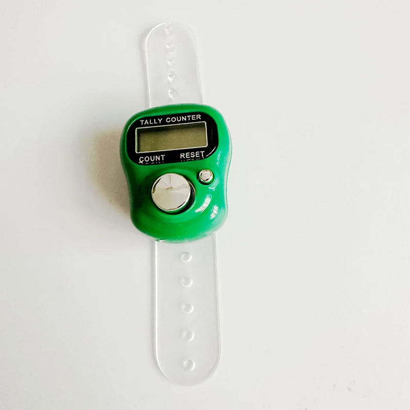 Versatile Mini Finger Counter Compass LED Electronic Handheld Tally Counter Clicker Counter Ring 0-99999 Peaceful Pleasures Health and Wellness Dark green