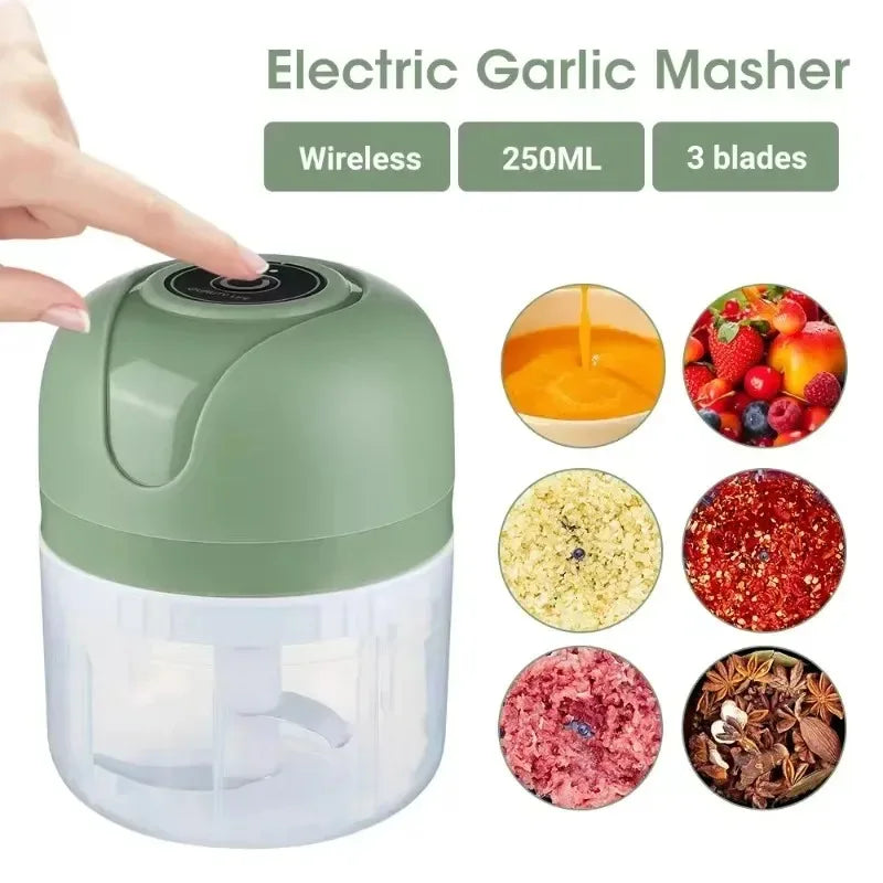Mini Electric Garlic Grinder Masher 250mL USB Charging Durable Kitchen Blender for Vegetable Chili Meat Ginger Peaceful Pleasures Health and Wellness
