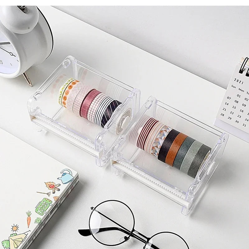Creative Cutter Tape Tool Dispenser Transparent Holder Office