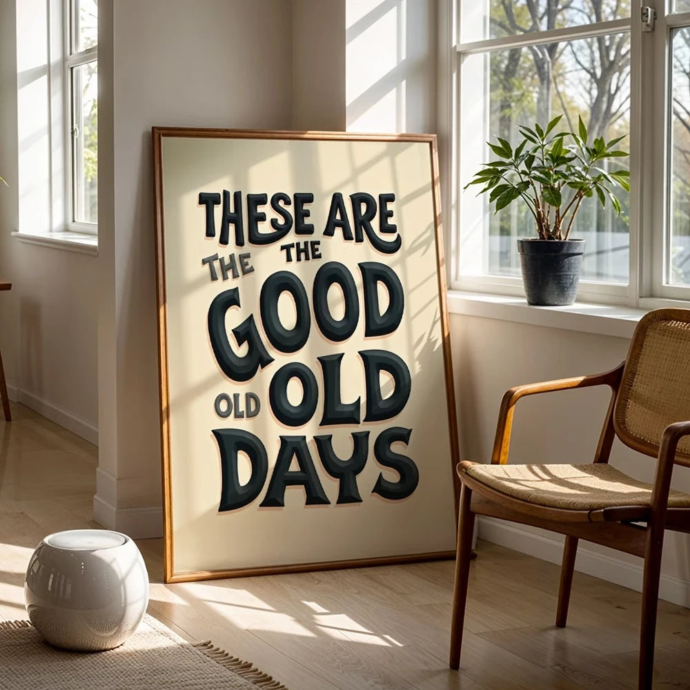 Modern These Are Good Old Days Wall Art Print Canvas Painting Poster Picture For Living Room,Bedroom Home Decor Peaceful Pleasures Health and Wellness