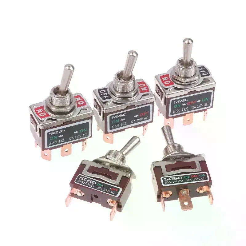 32A 250VAC Rocker Toggle Switch 2/3/4/6 Pin | Brass Screw