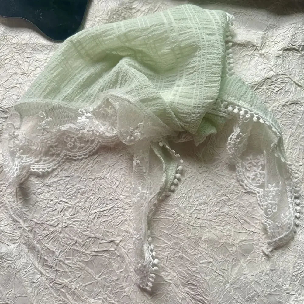 French Floral Triangle Scarf – Turban Bandana Hair Band Women
