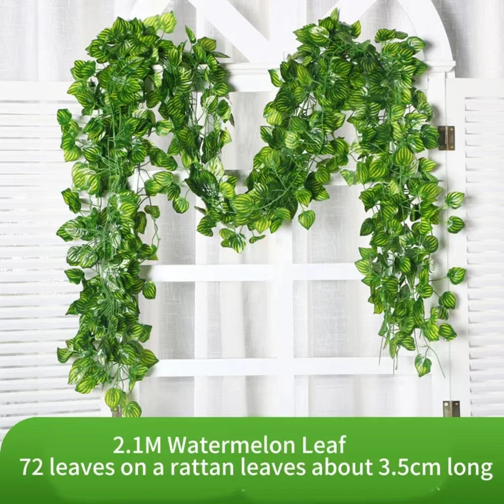 2.1M Artificial Ivy Vine Wreath | Silk Wall Hanging Decor