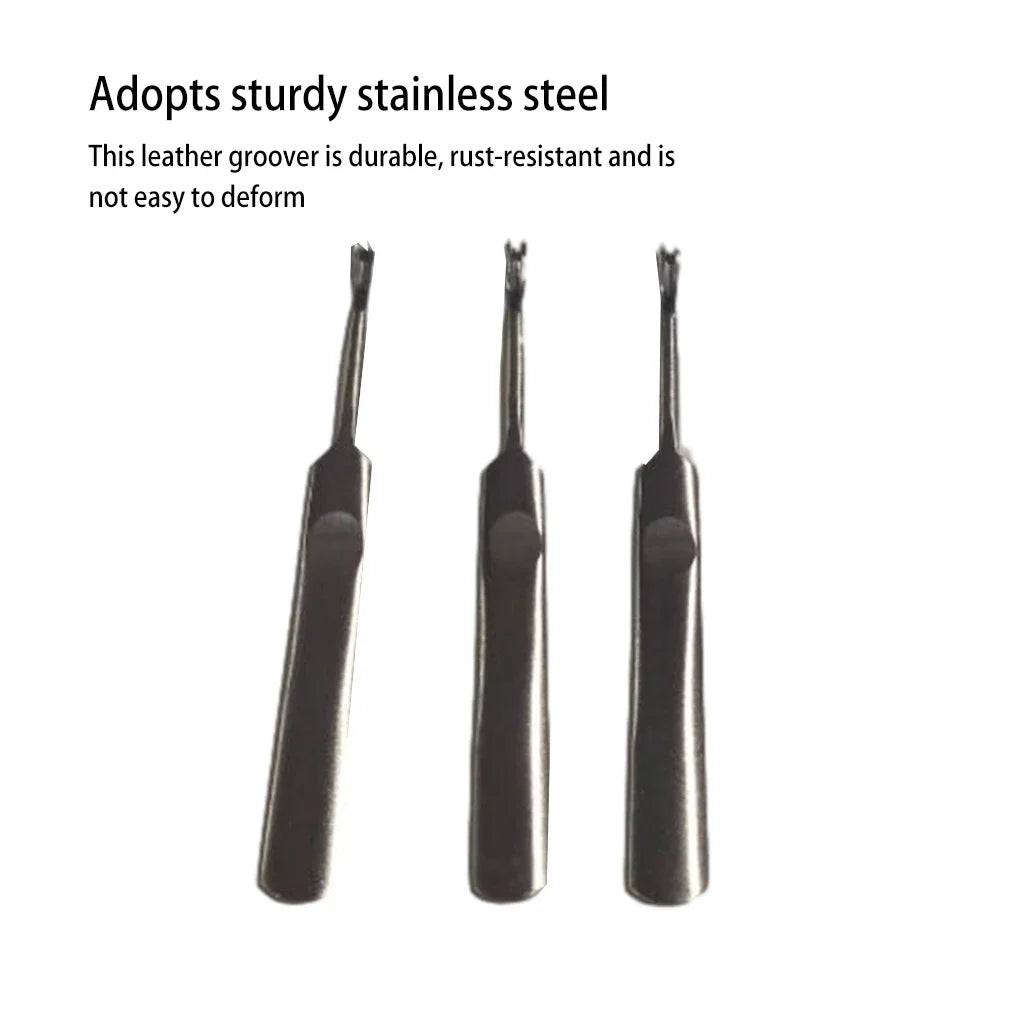 3-Piece Leather Groover Set – U &amp; V Shape DIY Leathercraft Tools