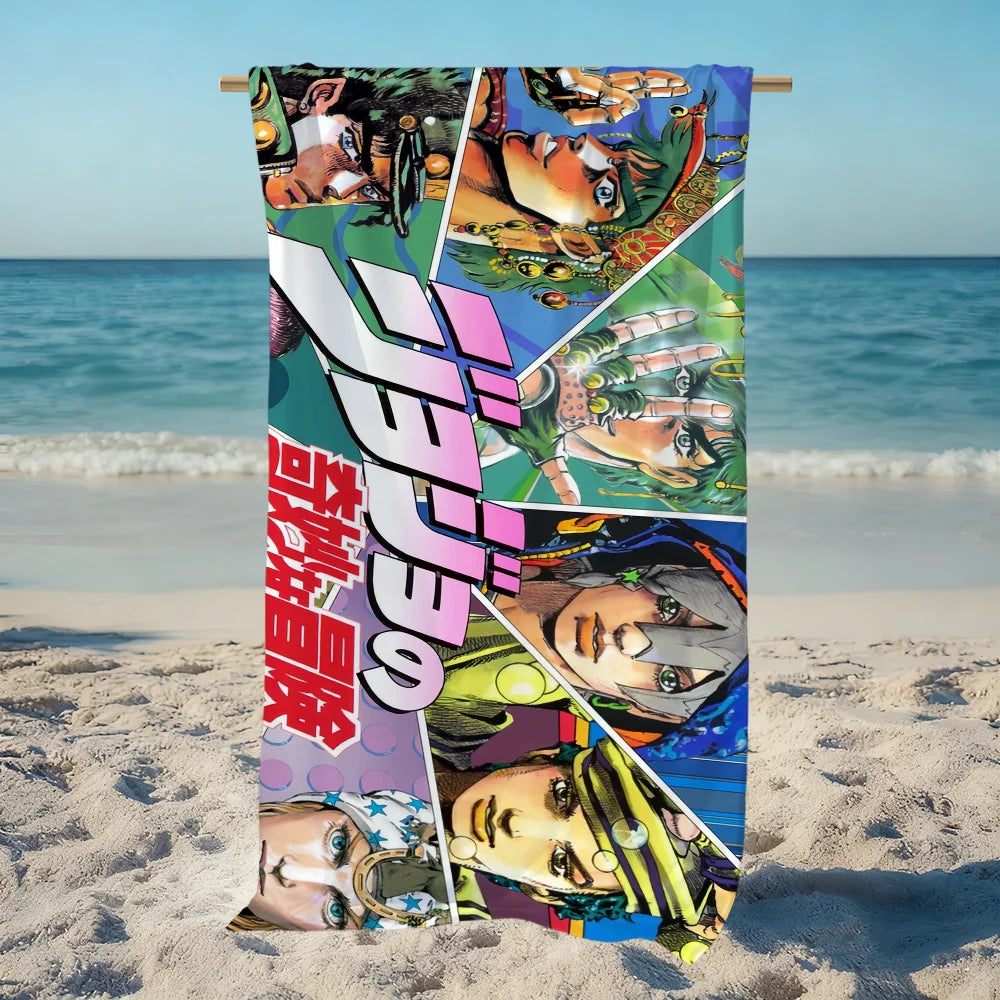 JoJo's Bizarre Adventure Quick-Dry Anime Beach Towel | 11 Sizes Anime Beach Towel Peaceful Pleasures Health and Wellness