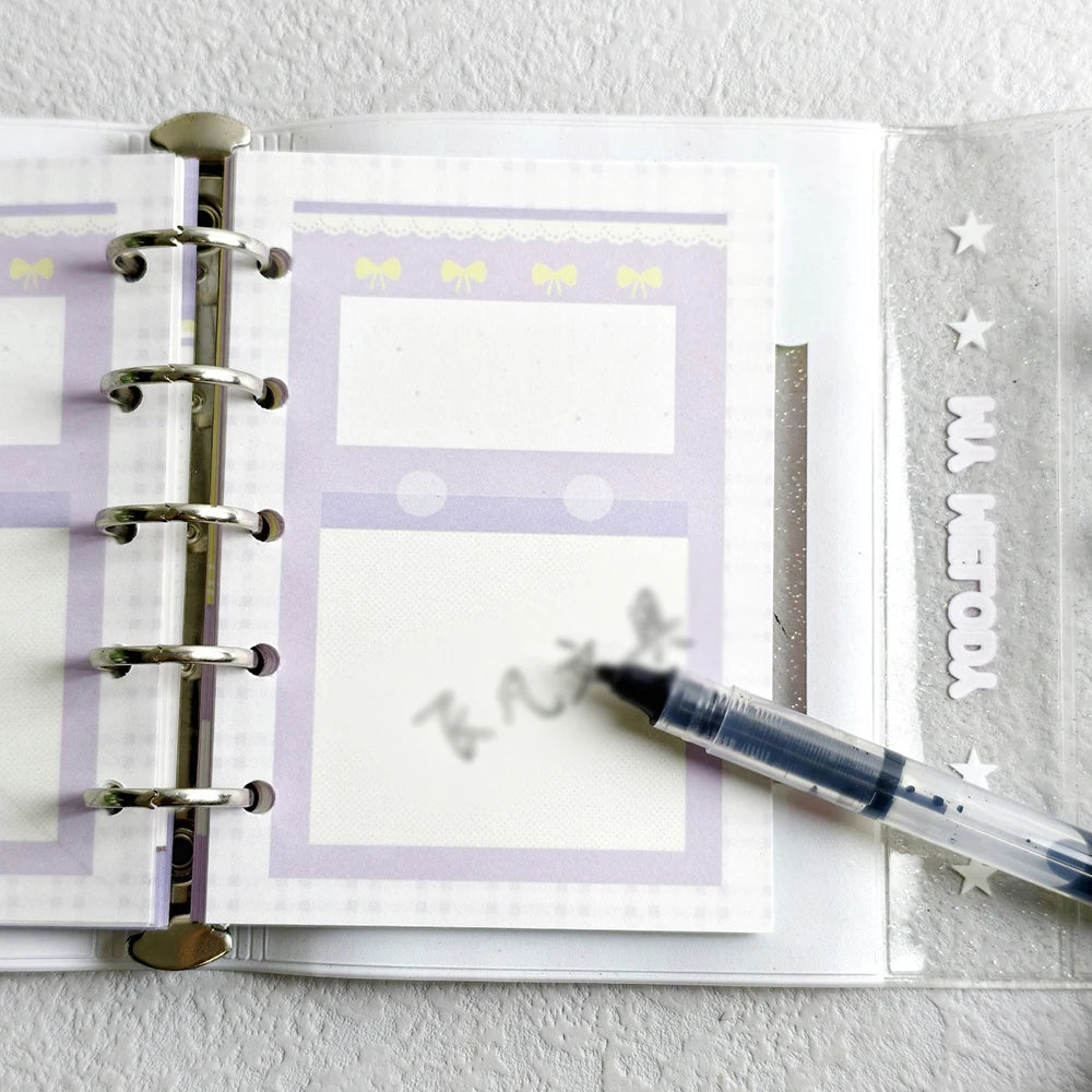 50 M5 Hand Account Book Loose Leaf Paper Pink Strawberry Purple Heart