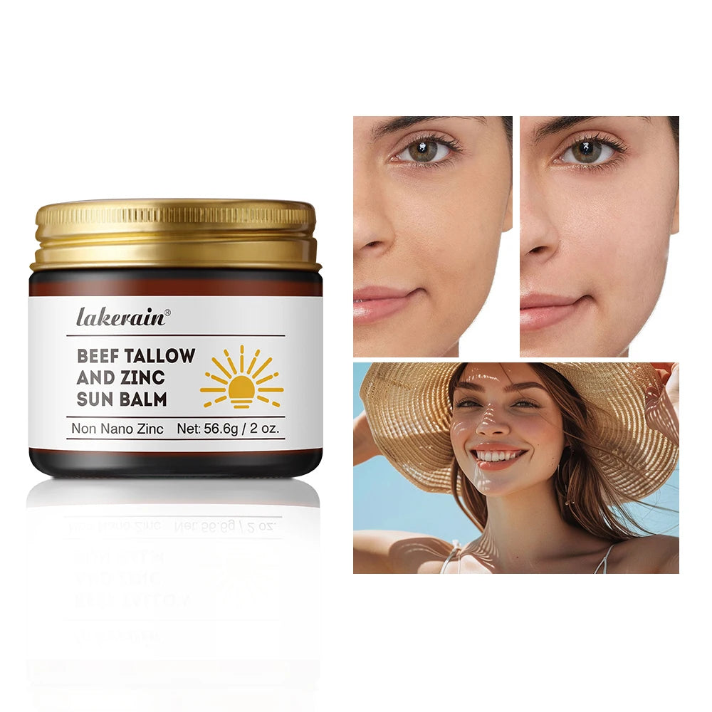Sunscreen Makeup Beef Tallow and Zinc Sun Balm Sun Protection Moisturizing and Antioxidant Care for Your Skin Peaceful Pleasures Health and Wellness