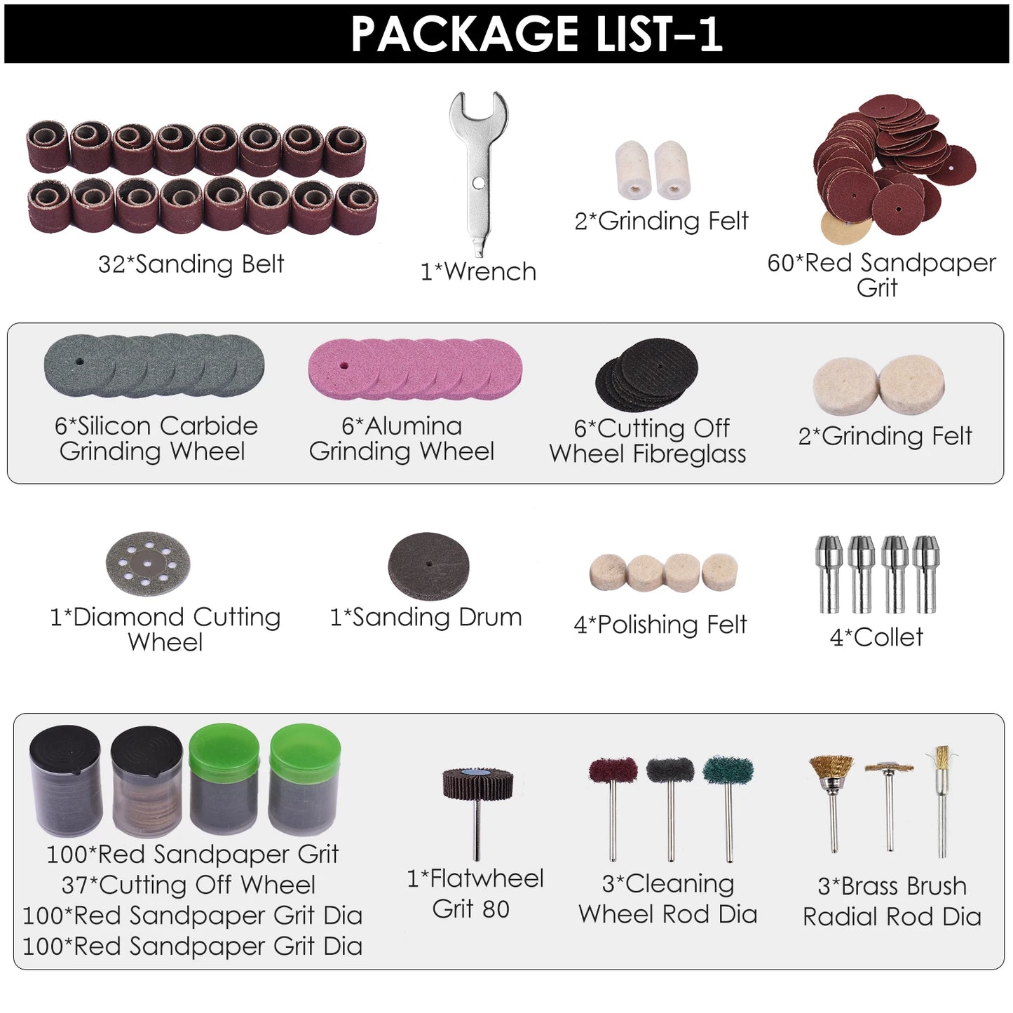 Abrasive Rotary Tool Accessories Set Electric Mini Drill Bit Kit Sanding Polishing Cutting Engraving Heads for Dremel Peaceful Pleasures Health and Wellness