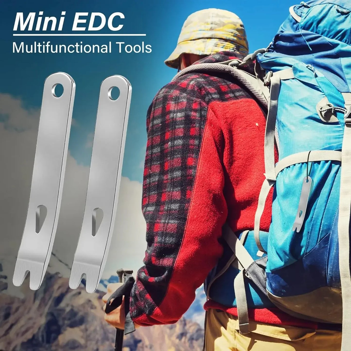 Mini EDC Stainless Steel Multitool Crowbar Keychain Pocket Tool
