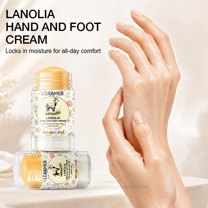 Lanolin Hand and Foot Cream for Dry Cracked, Easy to Carry & Use, Excellent Moisturizing,Long-Lasting Hydration for Hands,Ankles Peaceful Pleasures Health and Wellness