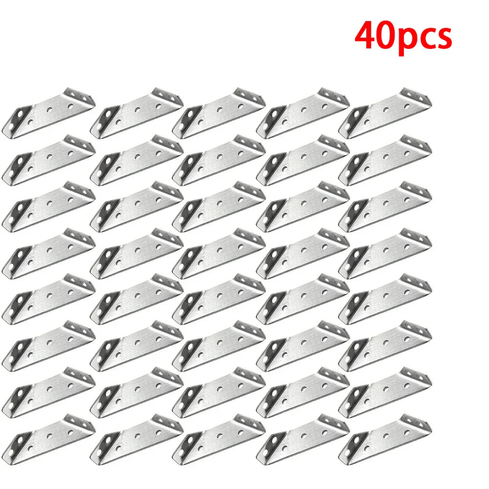 90° Stainless Steel Corner Brackets | Furniture Angle Braces 10–40pc