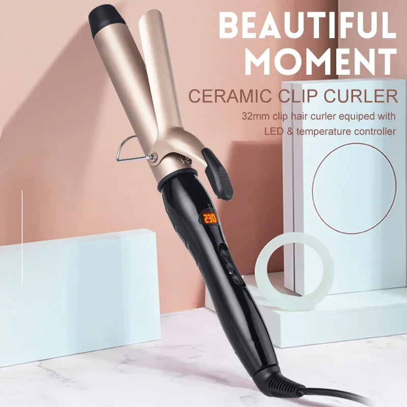 25mm Clip Hair Curler with LED & Temperature Control