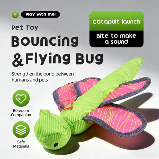 Dog Launcher Fly Insect Toy – Crinkle Fetch Ball for Puppies Interactive Dog Toy Peaceful Pleasures Health and Wellness