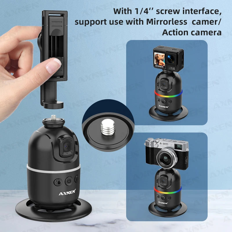 AI Face Tracking Gimbal – 360° Auto Rotate Phone Stabilizer Peaceful Pleasures Health and Wellness