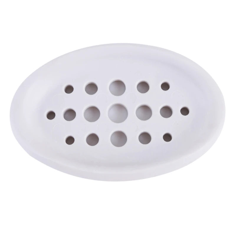 Silicone Soap Drain Box Filter Tray for Bathroom Kitchen Waterproof Soap Holder with Laundry Brush Practical Household Supplies Peaceful Pleasures Health and Wellness white