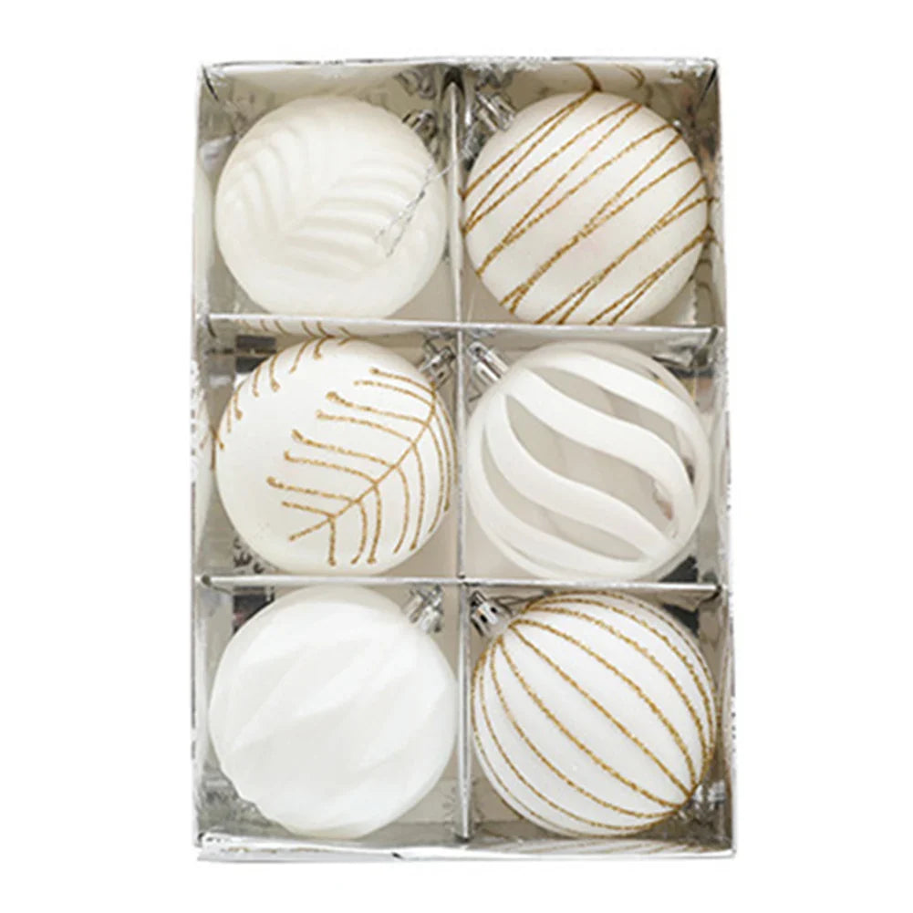 8cm Christmas Ball Ornaments Set of 6 – Reusable Holiday Décor