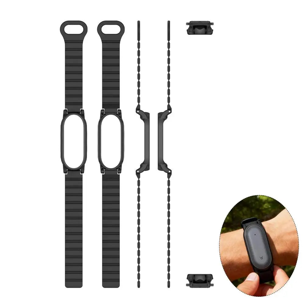 For PLAUD NotePin/NotePin S Recording Device PC Case Strap Magnetic Silicone Strap Replacement Case Accessories Peaceful Pleasures Health and Wellness Black