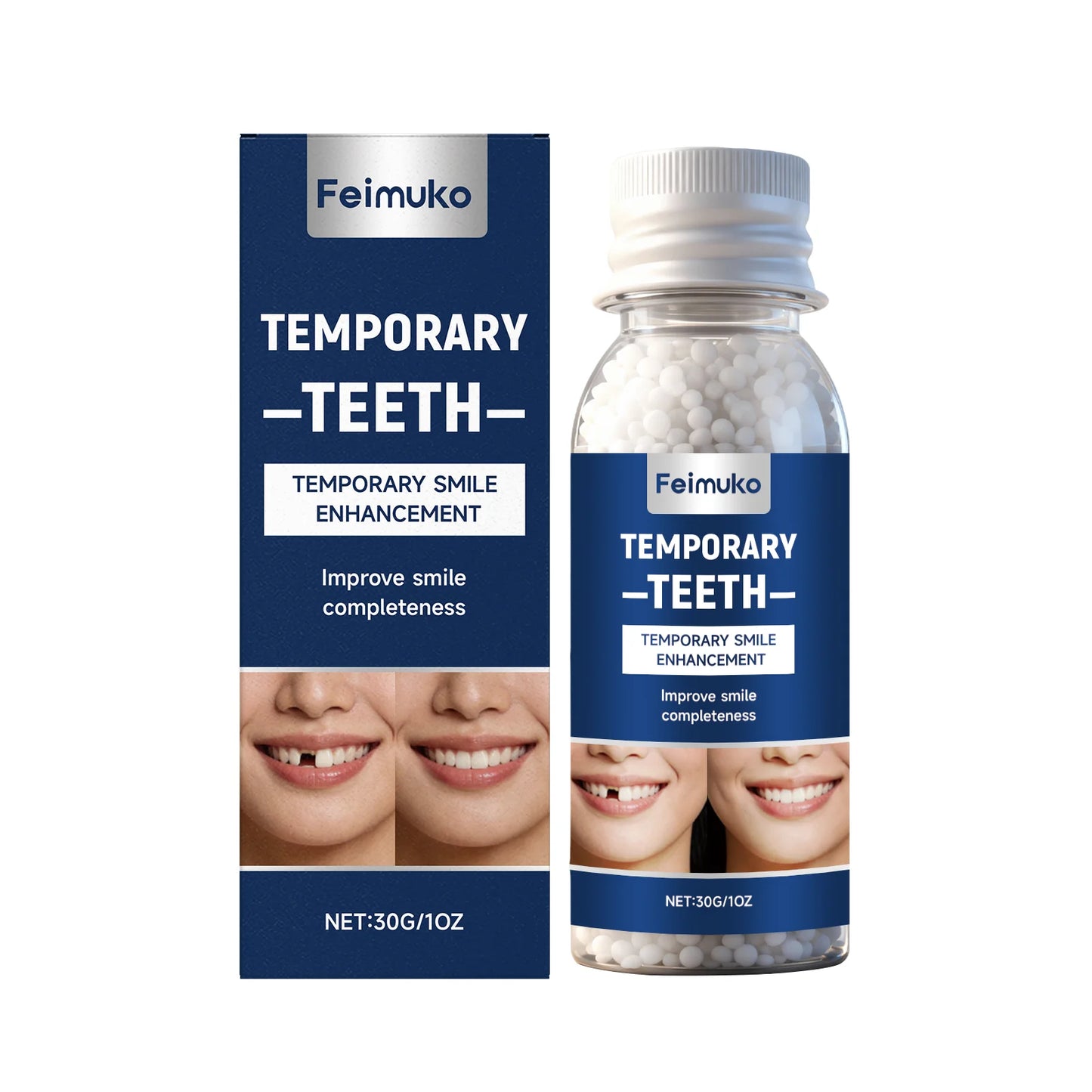 Tooth Repair Glue Dental Fixation Comfortable Safety Shapeable Teeth Gaps Filling Solid Glue Home Use Temporary Tooth Repair Kit Peaceful Pleasures Health and Wellness 30g boxed