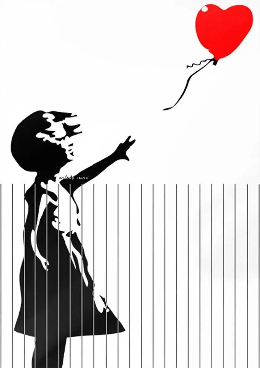 Banksy Girl with Red Balloon Canvas Wall Art | Street Art Decor