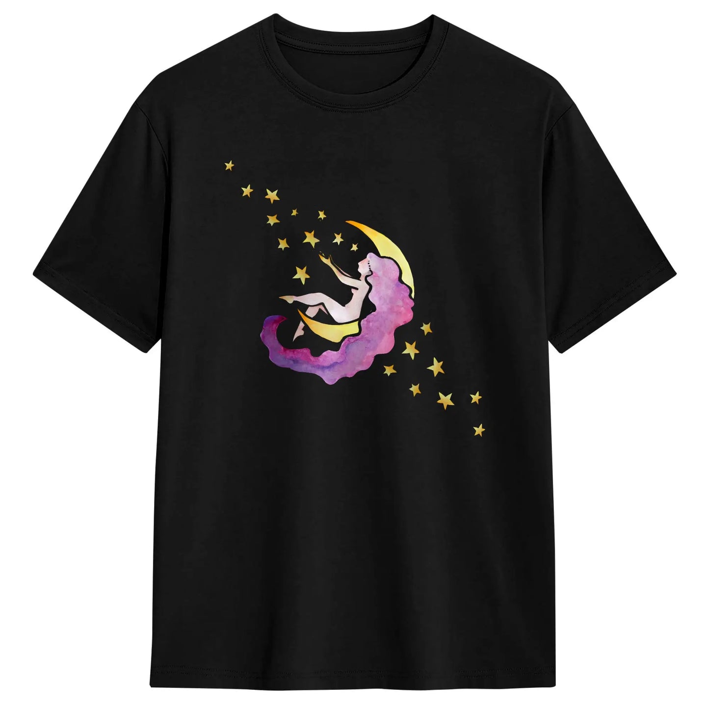 Men's Moon Goddess T Shirt Pure Cotton Clothes Vintage Short Sleeve Crew Neck Tees New Arrival T-Shirt Peaceful Pleasures Health and Wellness 1 XL