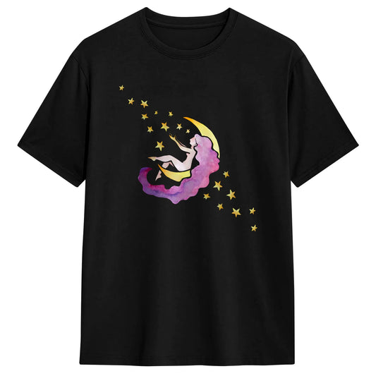 Men's Moon Goddess T Shirt Pure Cotton Clothes Vintage Short Sleeve Crew Neck Tees New Arrival T-Shirt Peaceful Pleasures Health and Wellness 1 XL