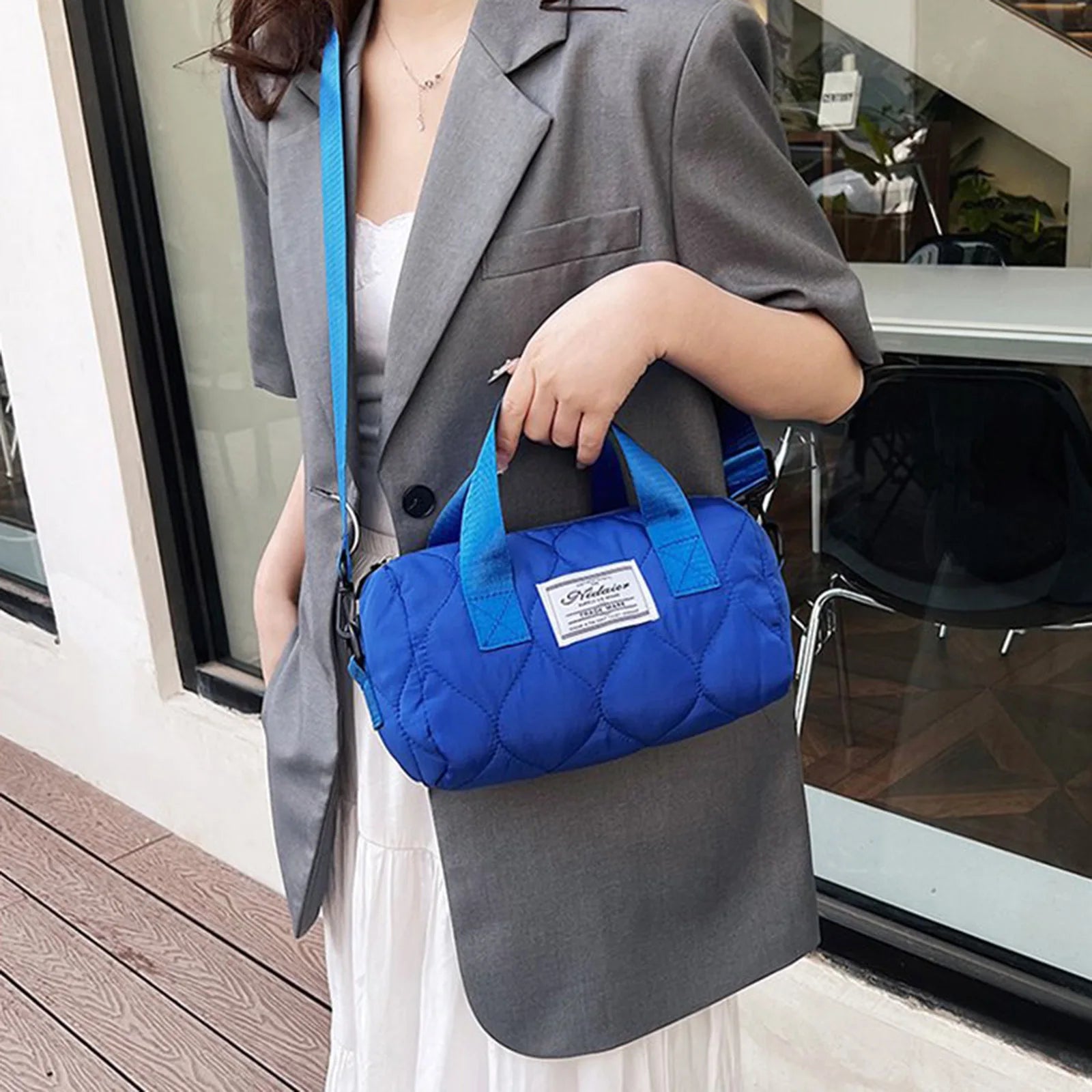Women Cotton Tote Bag Crossbody Handbag for Gym Travel Leisure Use with Waterproof Coating Peaceful Pleasures Health and Wellness