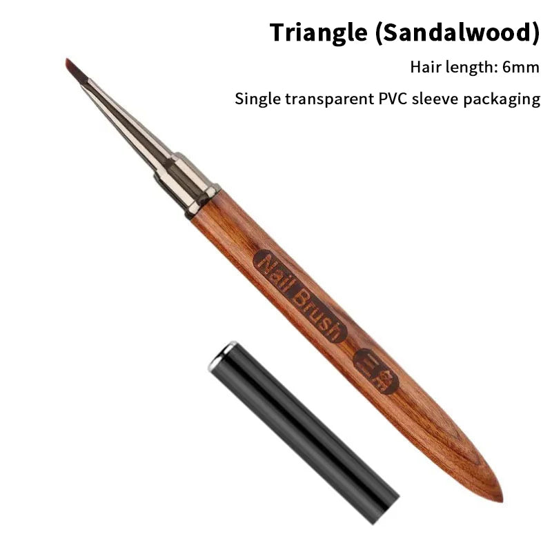 Acrylic Nail Art Liner Brush Grid Stripes Wood Handle Triangular Petal Nail Brush Flower Painting Drawing Pen DIY Manicure Tool Peaceful Pleasures Health and Wellness A1